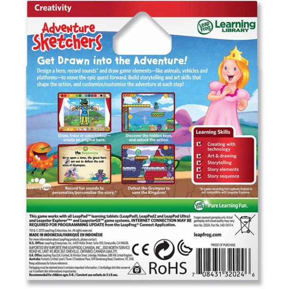 LEAPFROG ADVENTURE SKETCHERS DRAW PLAY CREATE MULTI PLATFORM GAME SEALED BOX! - Picture 9 of 12
